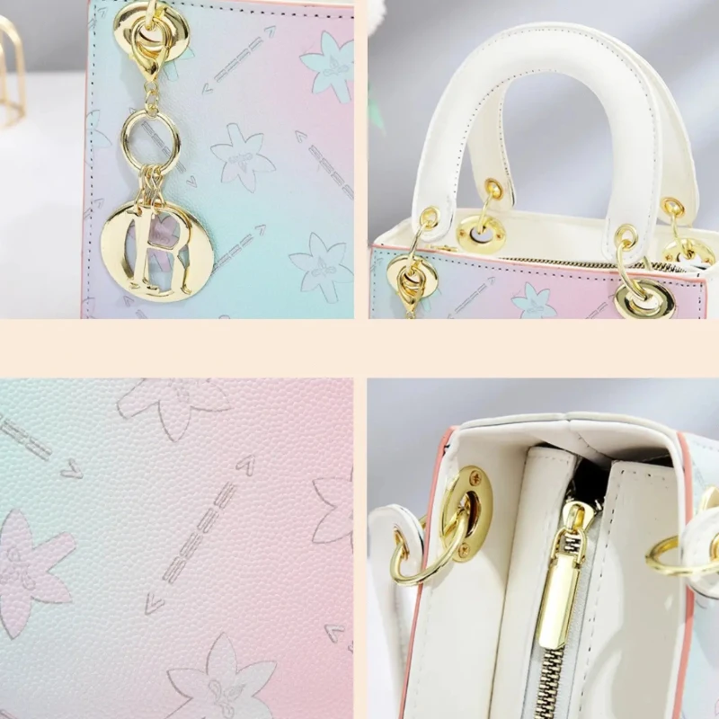 Gradient Printed Crossbody Shoulder Bag Set, Cute Fashionable Small Bags, Adjustable Strap, Multifunctional Casual Purse view 4