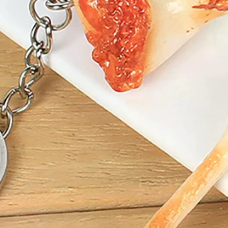 

PVC Chicken Wing Bone Charm Simulated Chicken Leg Bone Key Ring Props Imitation Food Key Chain Bag Pendant Decoration Cute Gift