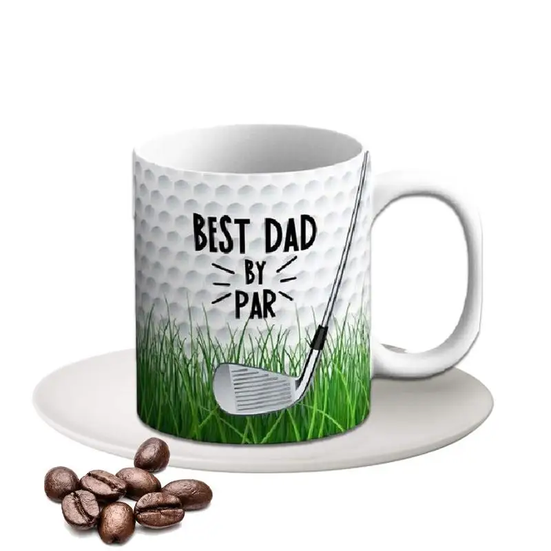 Funny Coffee Mug Novelty Parents Coffee Mug 350ml Coffee Mug With Golf Ball Pattern And Comfortable Handle Best Dad Gifts From