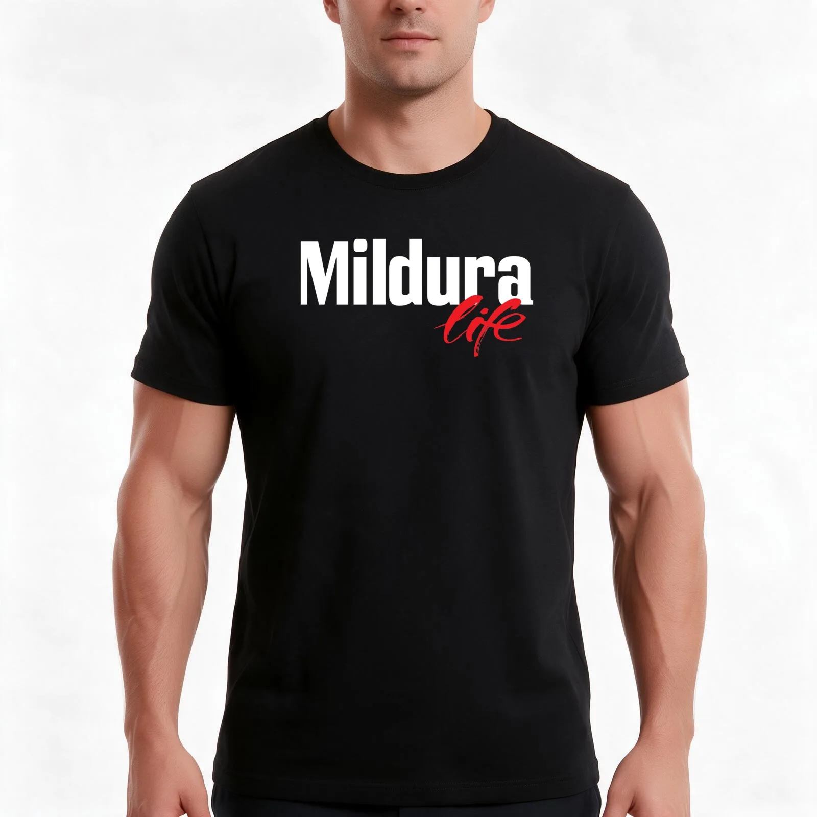 Mildura Life Australia Raised Me T-Shirt, Summer Casual Cotton Tee, Oversized Streetwear Tops, Vintage Graphic Print