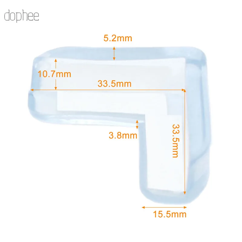 dophee 4pcs PVC Desk Table Guard Edge Child Safety Corner Protector Protection Cover Safe Cushion with Double Side Adhesive Tape