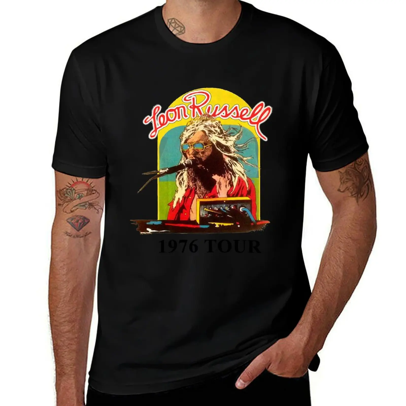 

Leon Russell Authentic T-Shirt 1976 Tour T-Shirt basketball graphic tees designer shirts funny t shirts men