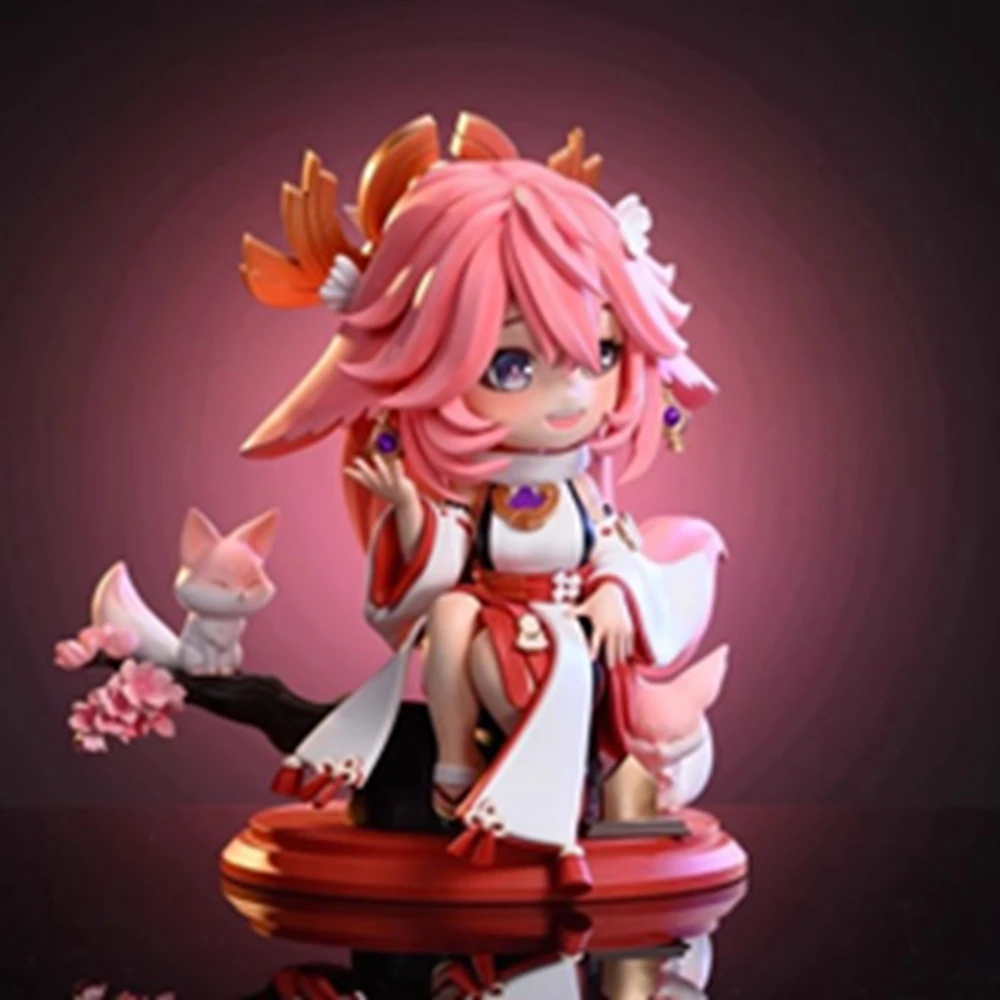 شخصية حركة Genshin-Yae Miko ، لعبة أنيمي ، لعبة نموذج لطيفة ، مجموعة هدايا ، دمية PVC ، إصدار Q ، 16