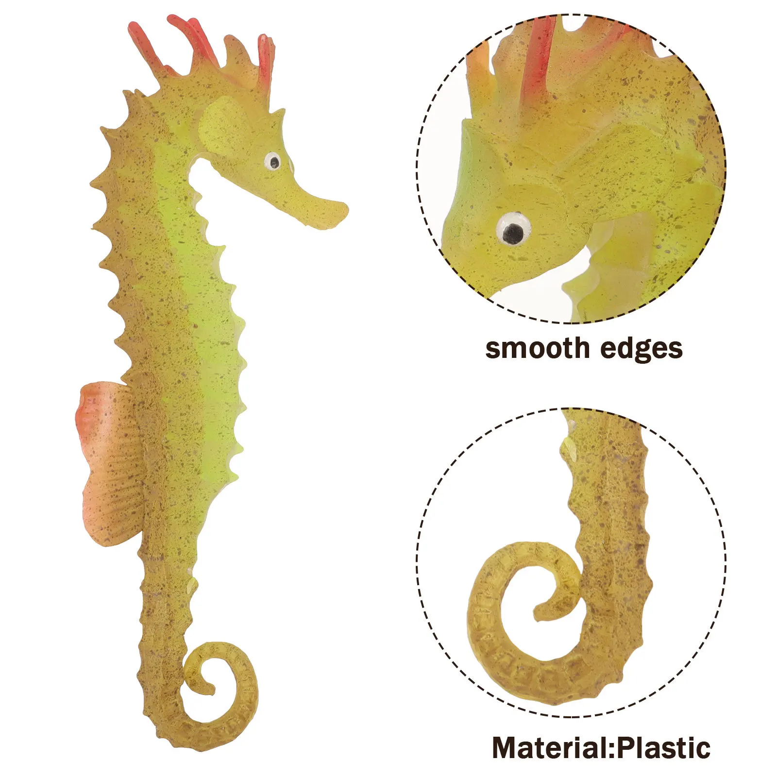 

Simulation Seahorse Decor For Fish Tank Aquarium Decoration Artificial Seahorse Ornament Creative Sea Animal Plastic