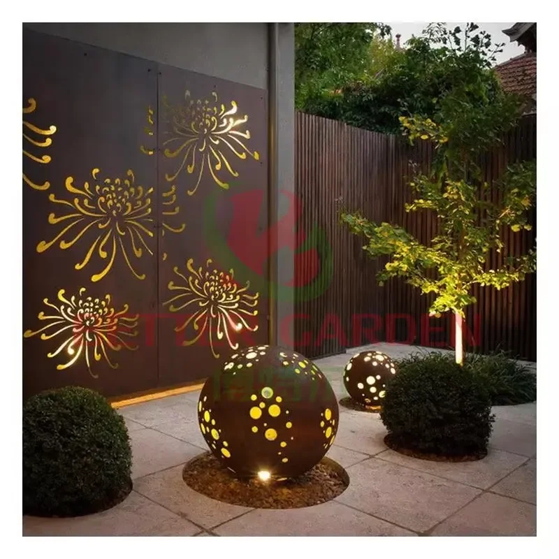 Outdoor Decorative Metal Lighting Corten Steel Garden Bollard Light IP65 Long Lasting Solar Light