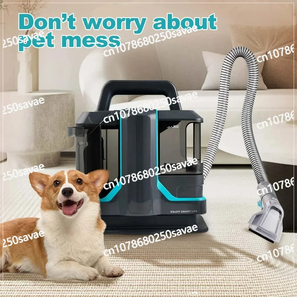 Wet and Dry Vacuum Handheld Portable Corded Sofa Carpet Cleaner Fabric Double Brush Head Stain Fabric Cleaning Machine