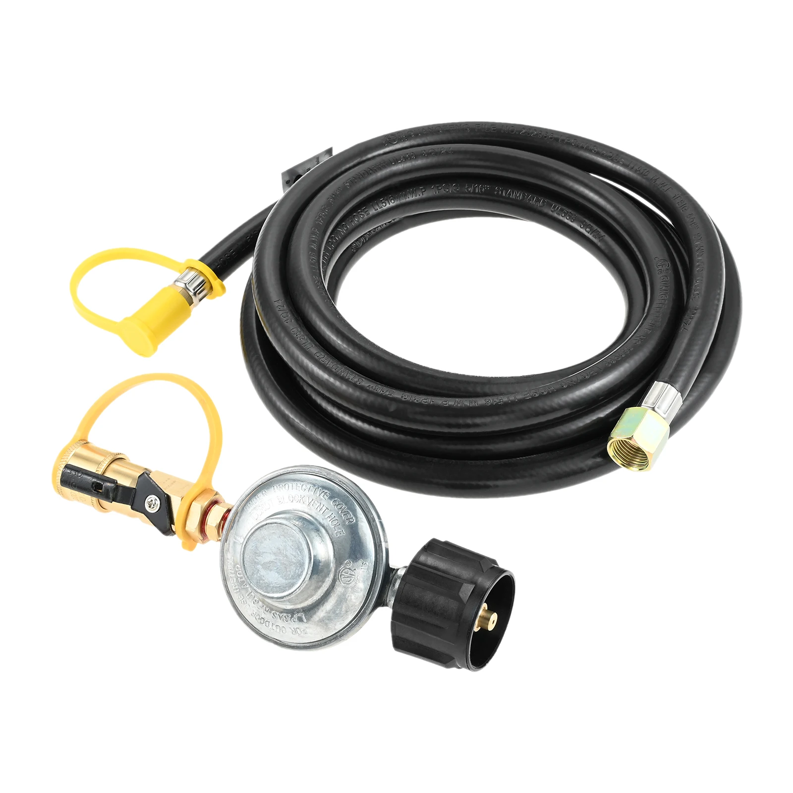 

1/4 "быстроразъемный клапан, регулятор баллона с пропаном с быстроразъемным шлангом для автодомов 12 футов для 20 фунтов для грилей для барбекю, огнепателей, нагревателей