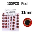 100pcs Red 11mm