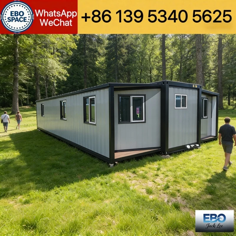 Sustainable 30ft prefab foldable modular container house outdoor cabin villa waterproof long lifespan kitchen bathroom