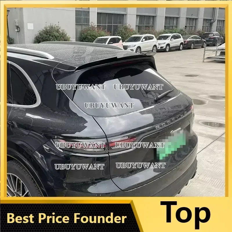 

ABS Material Rear Roof Spoiler Wings for Porsche Cayenne 2018 2019 2020 2021+ Car Styling ABS Carbon Look Rear Spoiler