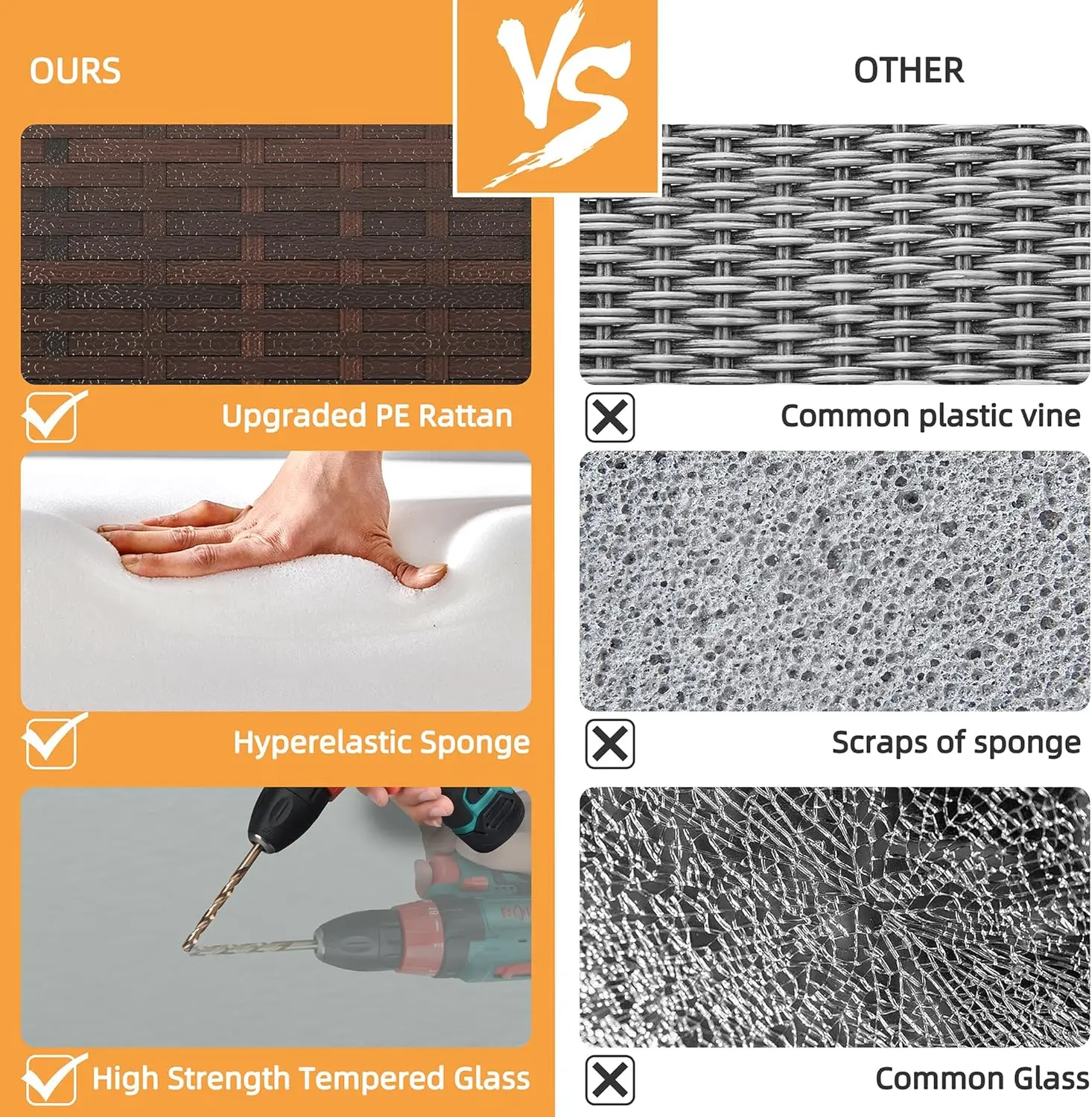 [وصول جديد! ] مجموعات أثاث الفناء الخارجي، مجموعات مقطعية للفناء من الخيزران مكونة من 3 قطع، أرائك جلوس للفناء من الخيزران مناسبة لجميع الأحوال الجوية مع
