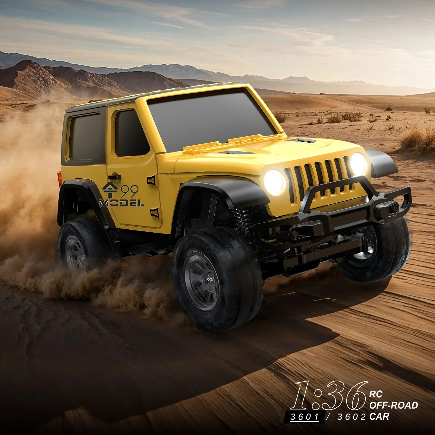 Jouet 1/36 RC voiture sur chenilles 4WD Mini système d'éclairage de véhicule tout-terrain radiocommandé 2.4GHz voiture RC Simulation voiture d'escalade tout-terrain