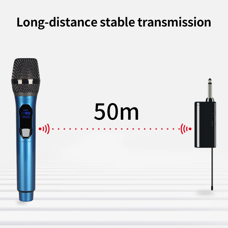 Wireless Microphone 2 Channels UHF Professional Handheld Mic Micro For Karaoke Meeting 50 Meters Sing Song KTV Singing