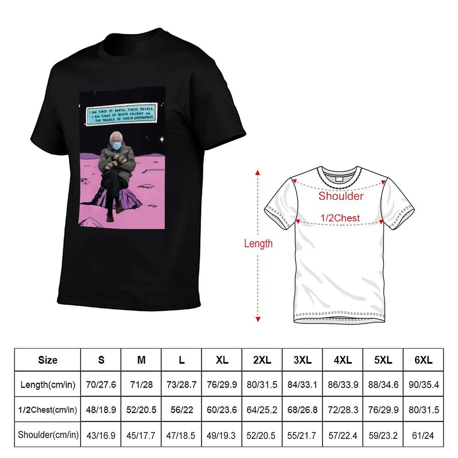 Bernie Sanders mittens inauguration 2021 biden funny meme space mood tired Dr Bernie Manhattan T-Shirt
