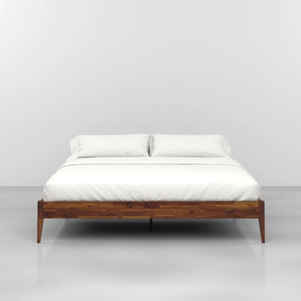 Struttura letto con piattaforma in legno massello alto 15 pollici - Falegnameria giapponese realizzata - Stile moderno e minimalista