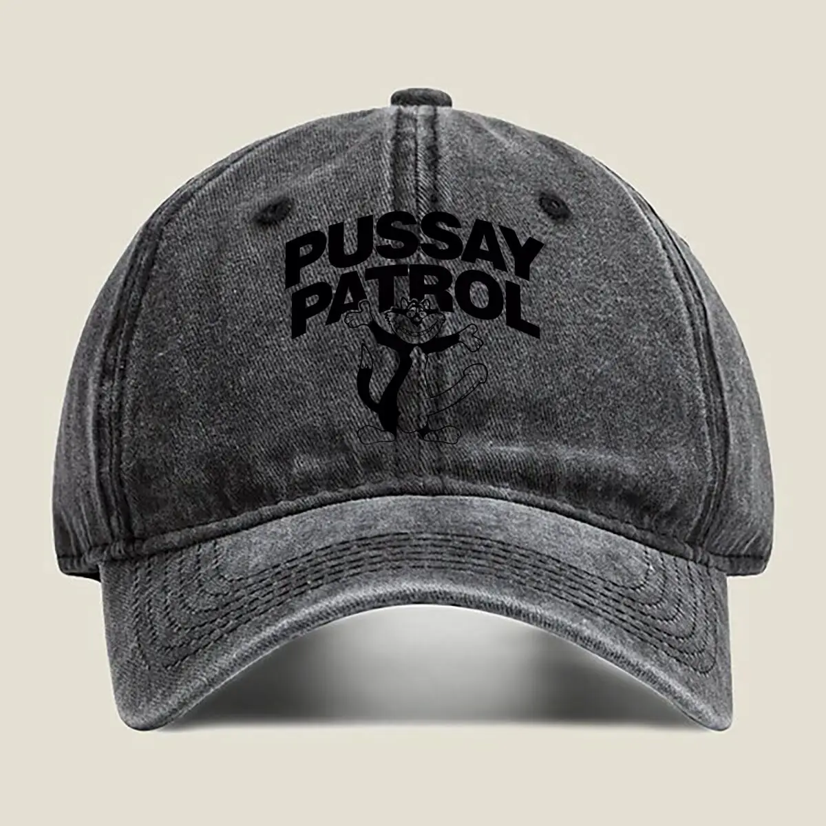 

Patrol - Bold, Text, Cat - Themed Design Washed Baseball Cap