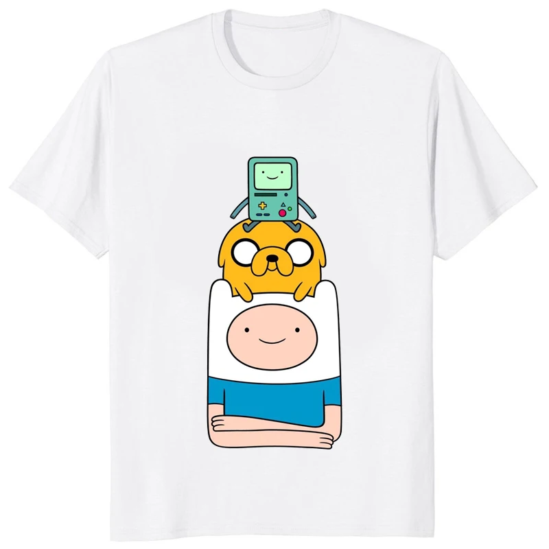 Hot Sale Adventure Time Printed Cartoon Man T-shirt Loose Casual Fashion Streetwear Women Tops Harajuku Y2k Otaku Soft Clothing