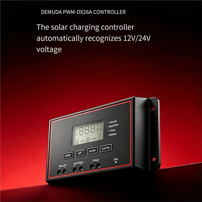 WORTHOWN-20A Solar Charge Controller LCD Screen Display 12V/24V Battery Photovoltaic Panel 20A Charge/Discharge Controller
