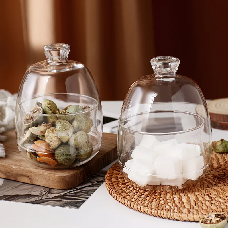 جرة زجاجية محكمة الغلق مع غطاء برطمان سكر برطمان شاي عالي البورسليكات صندوق تخزين المقهى مقاومة درجات الحرارة العالية