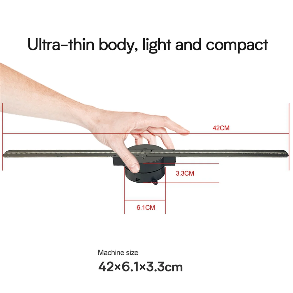 

NEW WiFi 3D Hologram Fan Projector 2000x224 Resolution 224 LED Beads Borderless Images for Business Advertising US Plug