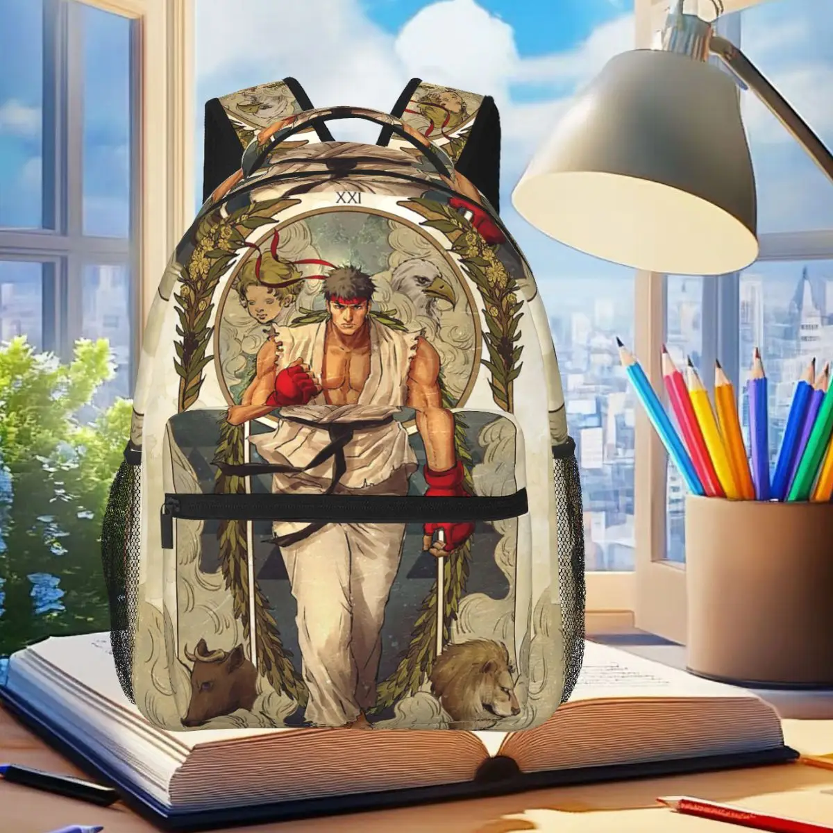 Ryu Street Fighter II Turbo Hyper Fighting Backpack Student Boys Girls BookBag Children School Bag Shoulder Bags for Men Women