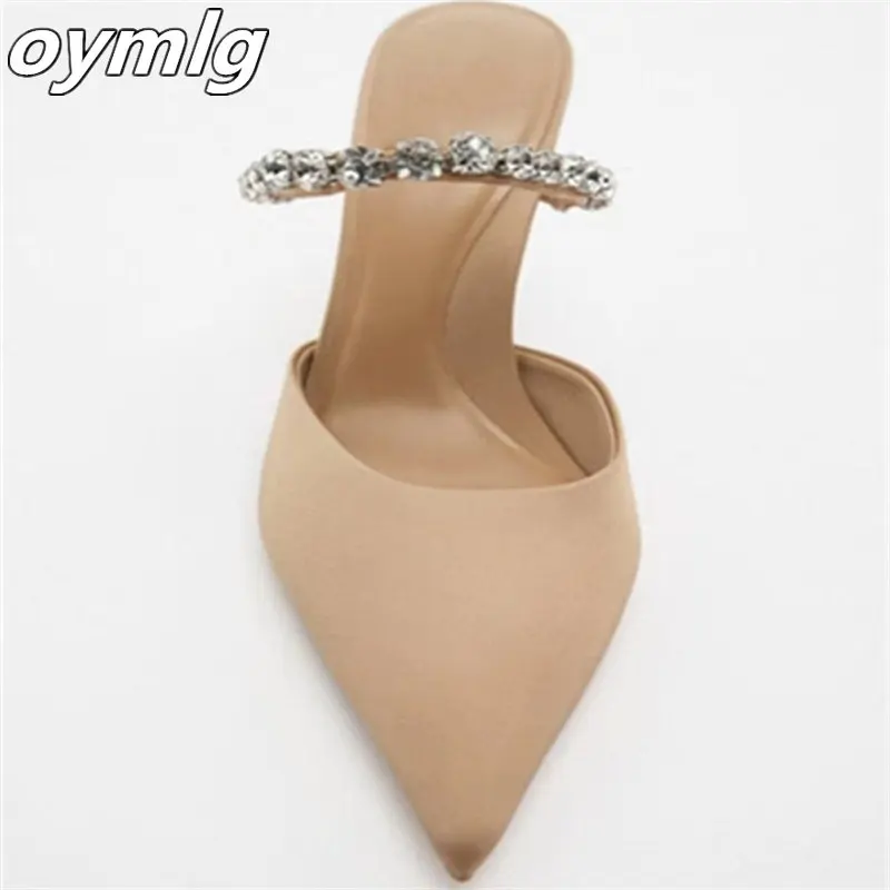 2022 autumn new women\'s shoes apricot all-match elegant chain stiletto pointed toe Mary Jane high heel shoes