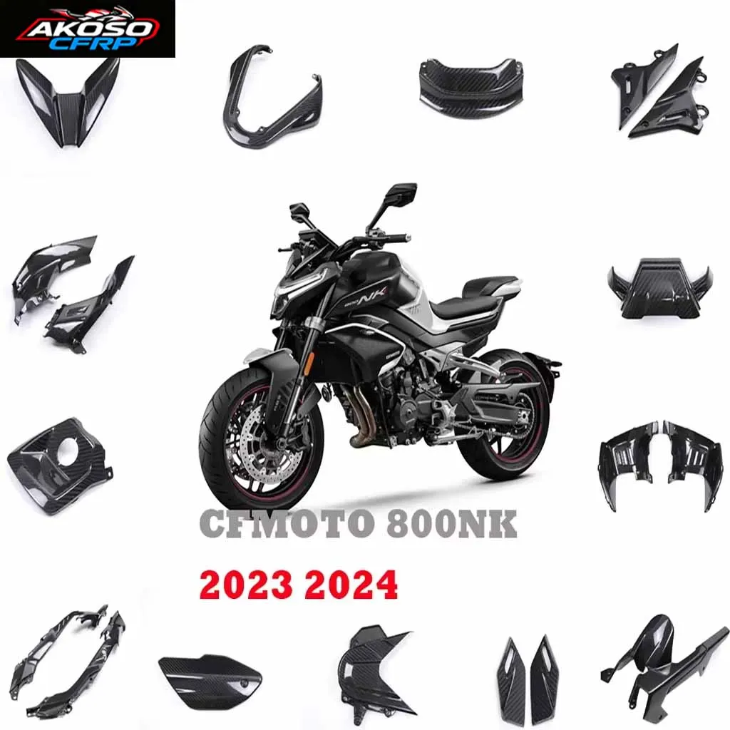 

New For CFMOTO 800NK 2023 2024 Accessories Motorcycle Mudguard 100% 3K Carbon Fiber Fender Side Panels Cover Guard Parts Fairing