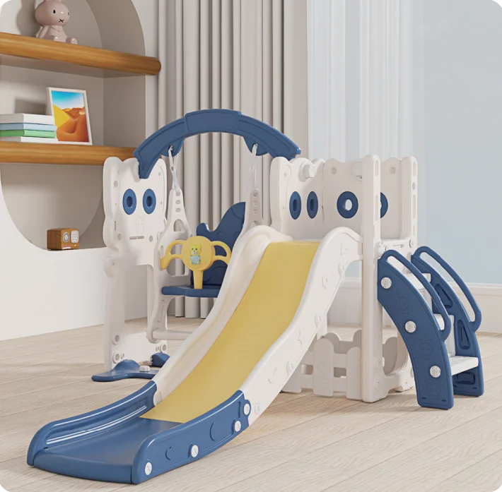 Children's Multifunctional PE Plastic Indoor Playground Slide, Telescope, Garden Trampoline Park Toy, Fun Play Equipment