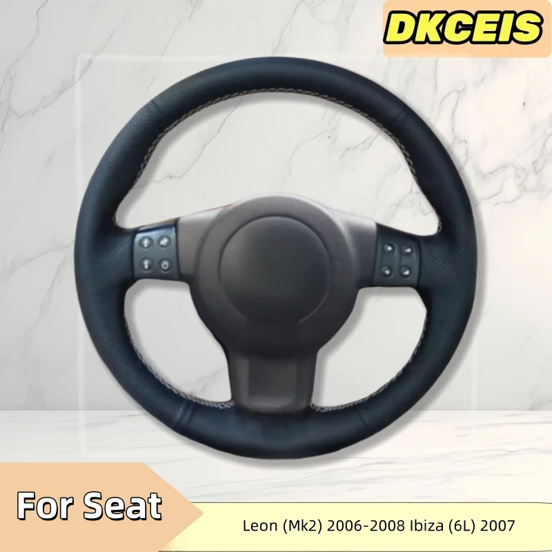 

Car Steering Wheel Cover Faux Leather Breathable For Seat Leon (Mk2) 2006-2008 Ibiza (6L) 2007 Steering Wheel Braiding Cover