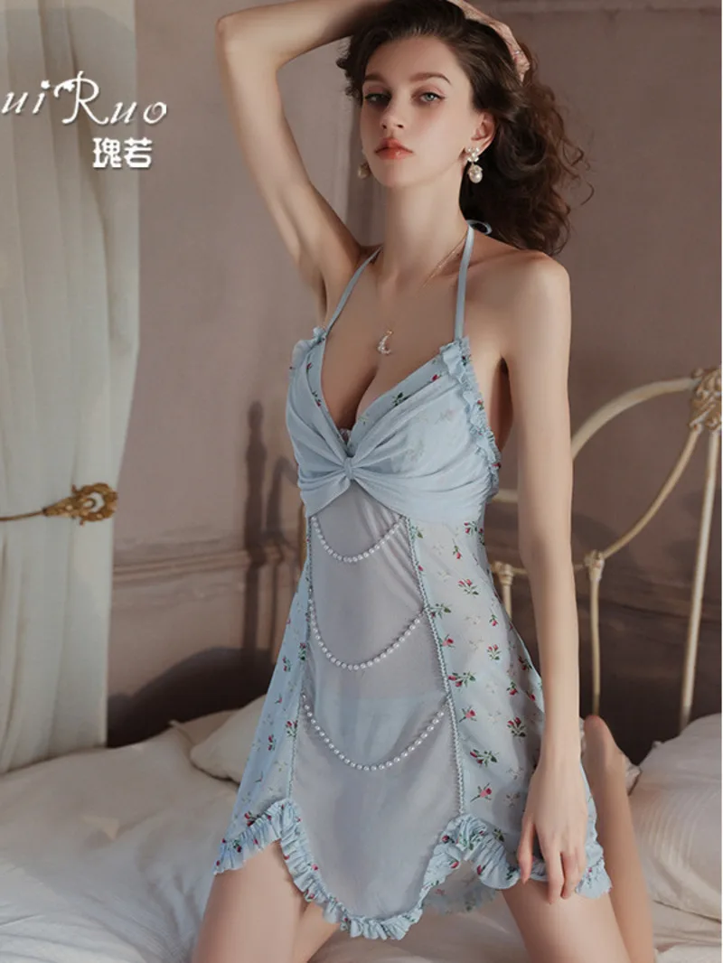 Nuevo vestido dulce Pure Desire elegante de malla transparente vestido Sexy con tirantes de encaje seductor elegante encanto Sensual Allure Fiery Sweet J5PT