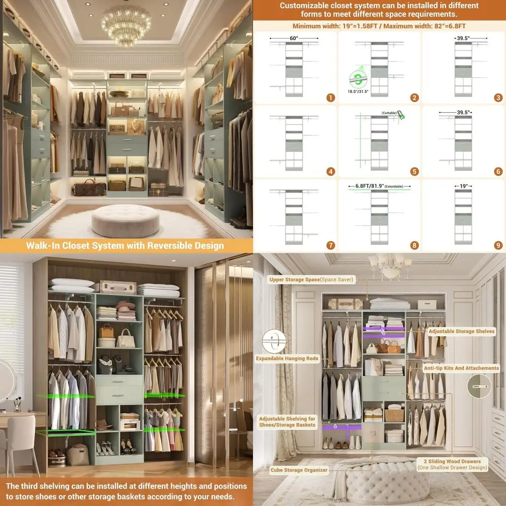 

Органайзер для детской одежды на 60 предметов, 5-уровневый, с деревянными ящиками, 5 штангами, 3 полками, цвет: зеленый краб