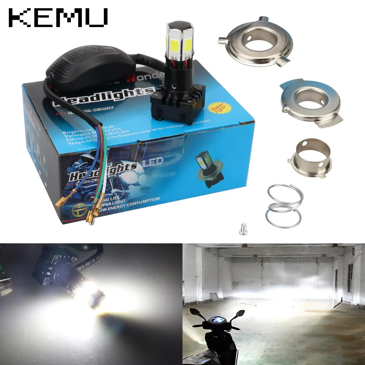 H4 LED Motorcycle Headlight BA20D P15D Canbus COB Chip Moto Fog Lights Universal Scooter Motorbike Front Headlamp Running Lamp