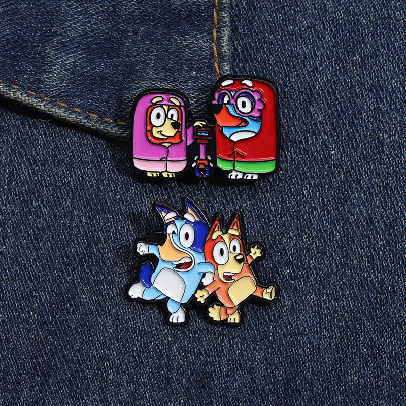 Cartoon Mischievous Puppy Enamel Pins Cute Animal Brooches Metal Backpack Clothing Lapel Badge Jewelry Gifts For Kids Friends