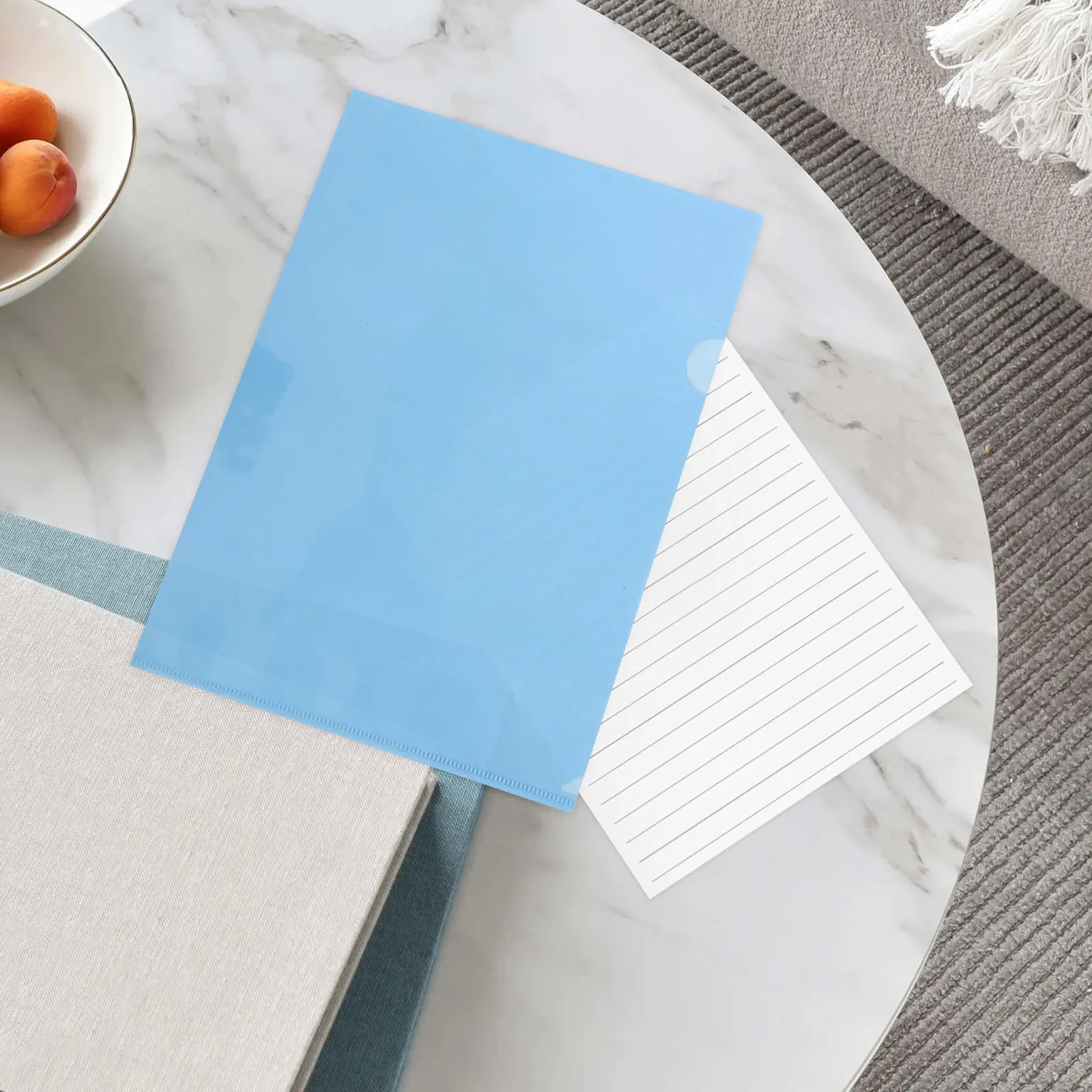 

36Pcs L-Shaped Clear Plastic File Folders A4 Size with Single-Page Insert for Office School Home Document Organization Paper