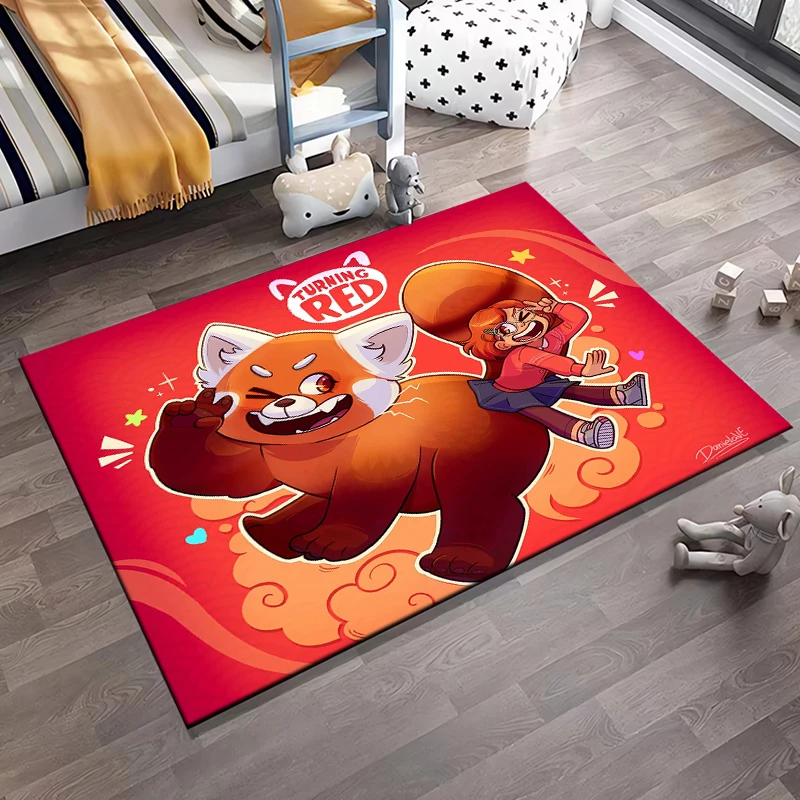 Disne Cartoon Turning Red Pattern Carpets Bedroom Play Mats Bedroom Decor Carpet Livingroom Rug Crawl Mat Christmas Gift Rug