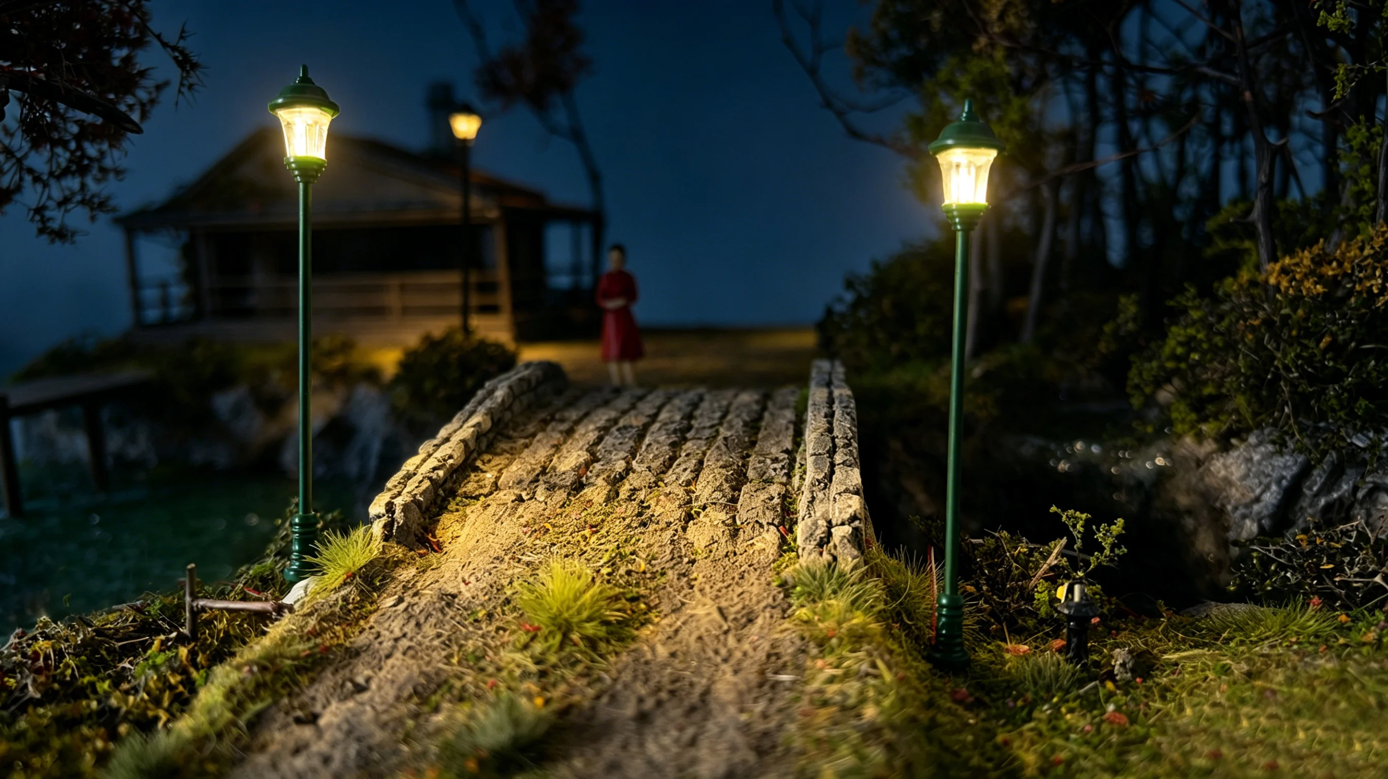10 Stück Miniatur-3V-Lampen-Modelle, LED-Leuchten für HO 1/87 Maßstab, Eisenbahn-/Busstation-Szenenlayout-Materialien, Diorama-Kits – Detail 2