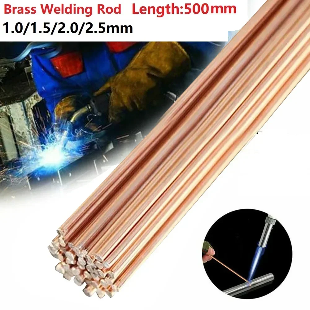 5/10pcs 1/1.5/2/2.5mm Phosphor Copper Welding Rod Soldering Wire For Air Conditioner Refrigerator Copper Pipe Welding 500mm