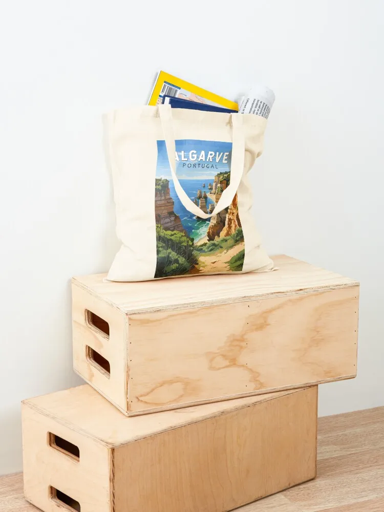 Algarve Portugal Travel Art Vintage Tote Bag canvas shopping bag tote bag men's tote bags men eco pack