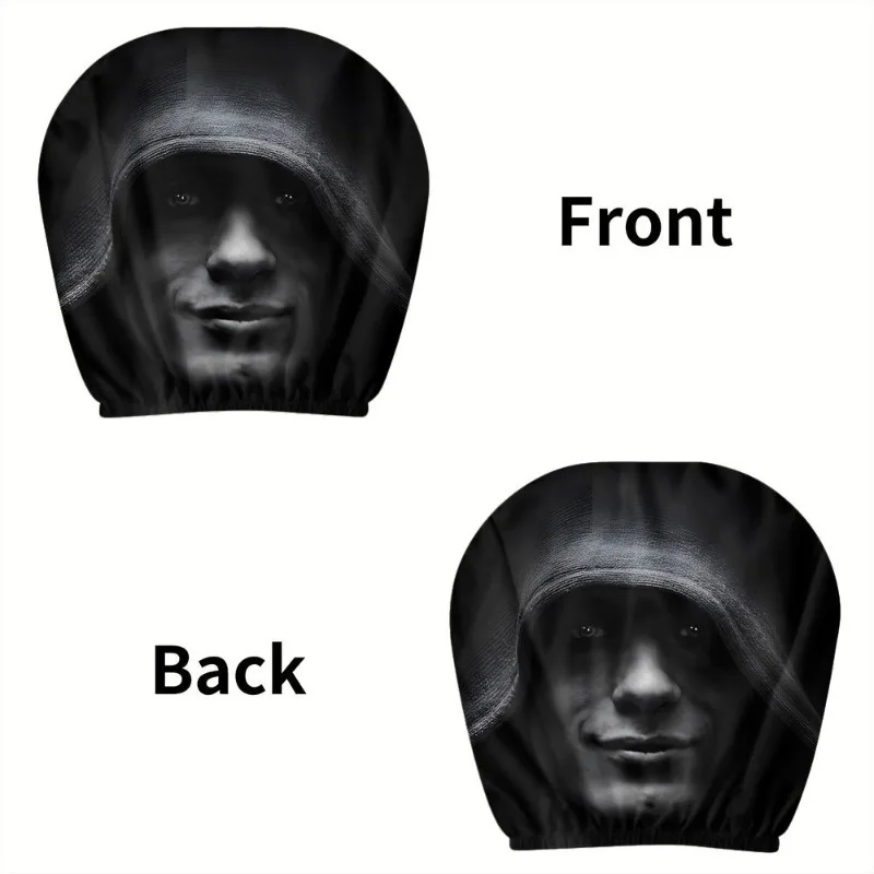 Dark Mystery Portrait Car Headrest Covers - Set of 2