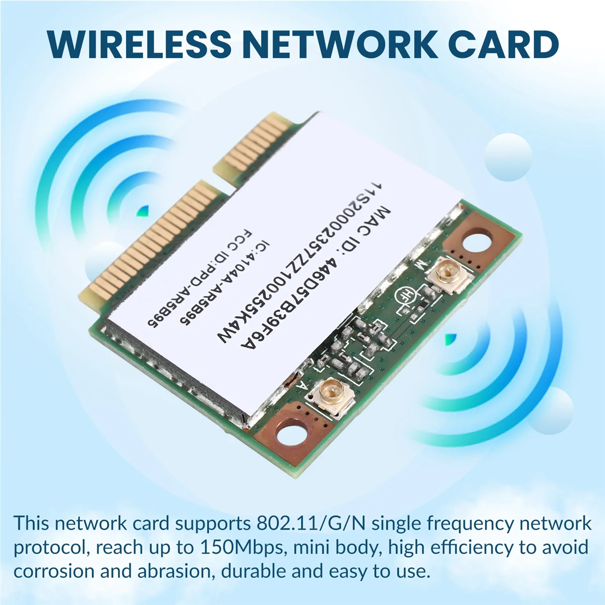 Scheda di rete wireless BVBV Atheros AR5B95 AR9285 Scheda di rete integrata a mezza altezza PCI-E 2.4G 150Mbps per X230 G460