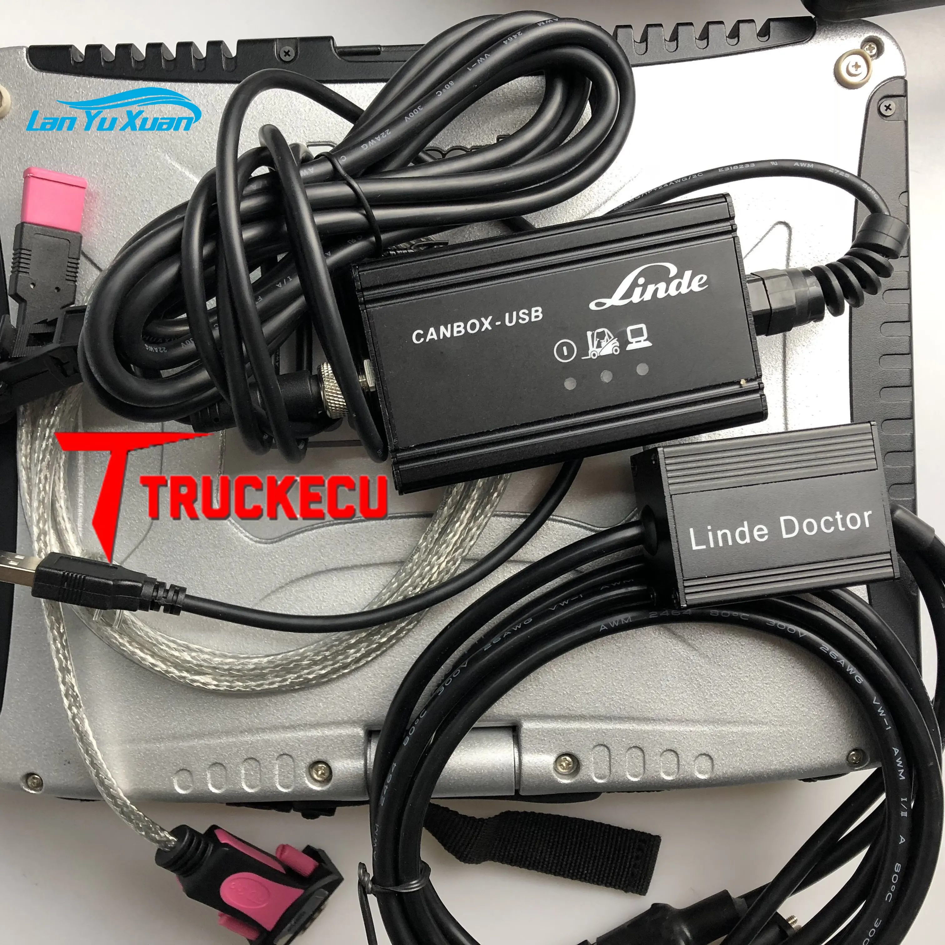 

Forklift truck Diagnostic Tools 4 Pin Cable For Linde Canbox doctor diagnostic tool+Thoughbook CF19 laptop