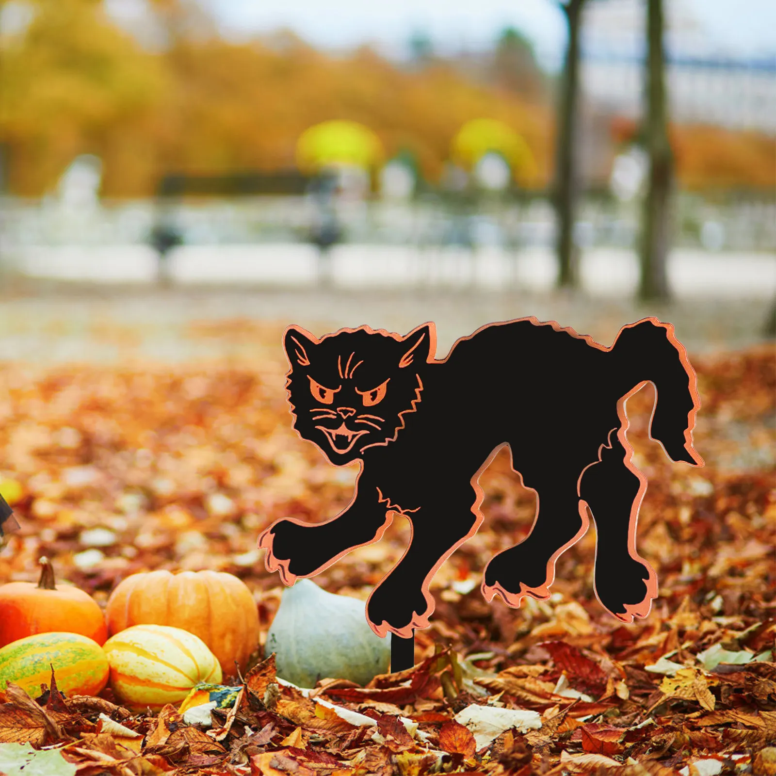 Halloween Garden Decor Festival Lawn Decorations Cat Ornaments Outdoor Porch Sign Yard Signs