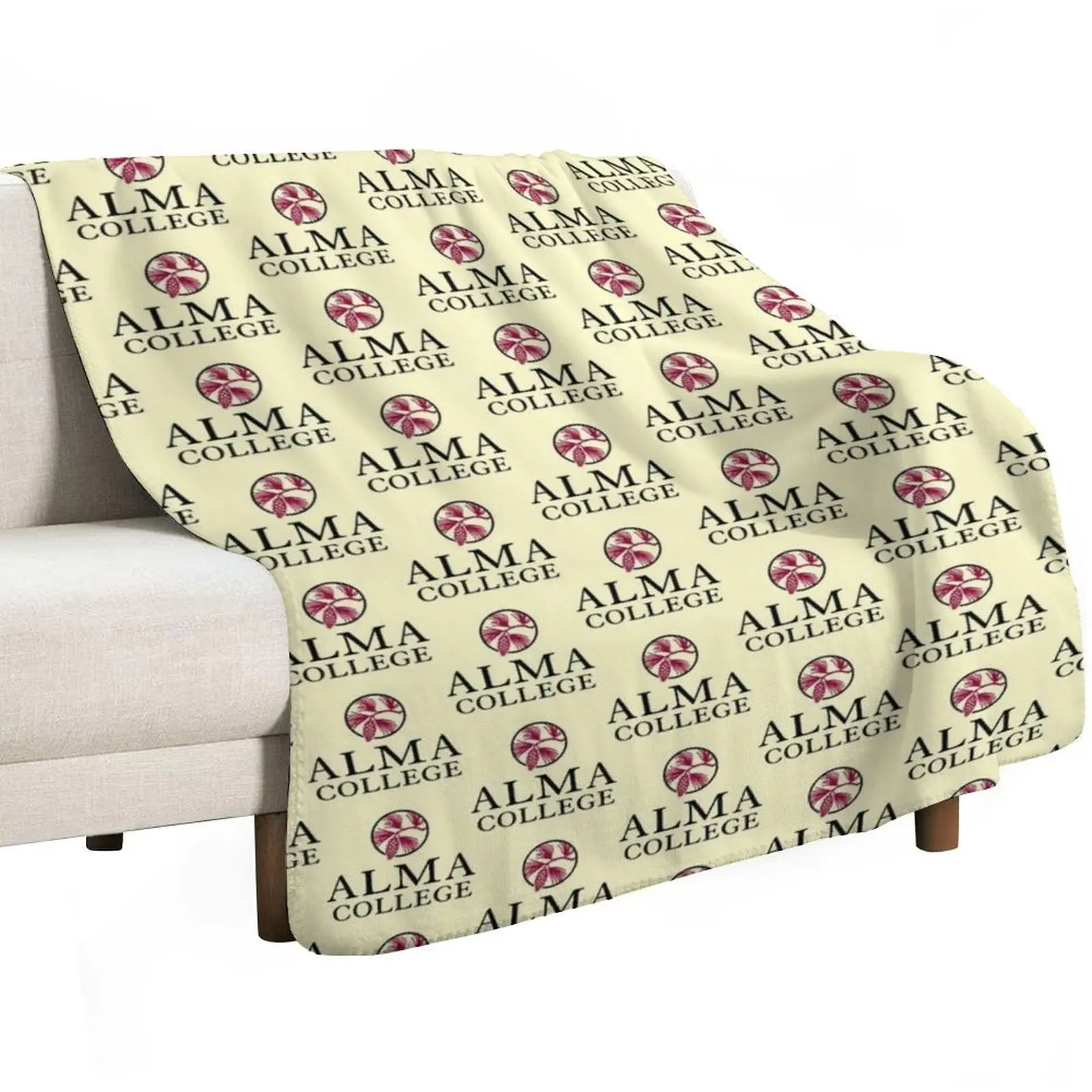 Alma College Throw Blanket Cute Plaid Shaggy warm for winter bed plaid Warm Blankets