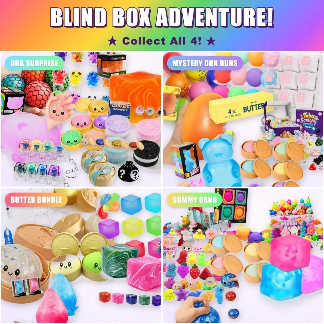 Rainbow Mystery Squish Blind Box - Sensory Squeeze Toy, Stress & Anxiety Relief Fidget Toy, Cute Surprise Pack For Teens Adults view 5