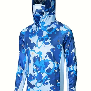 قميص صيد مقنع للرجال ملابس خارجية قناع الصيف غطاء محرك السيارة الحماية من الأشعة فوق البنفسجية أفضل 8 قميص صيد للمبيعات - No2