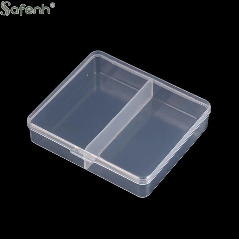 5Pcs 2-compartment Square PP Clear Tool Storage Box Jewelry Beads Container Power Tools Accessories Box Sundries Organizer Case