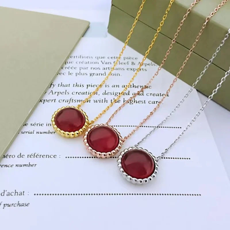 Hot brand pure 925 sterling silver jewelry for women red and green beads wedding jewelry earrings necklace collection