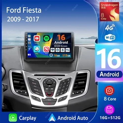 Android 16 Carplay Auto Car Radio Multimedia Player For Ford Fiesta 2009 - 2017 Navigation Autoradio GPS Stereo 2din Head Unit
