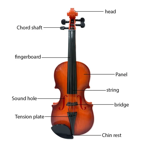 Imagen 2 del producto Violín simulado para práctica de música, Kit de violín para principiantes, instrumento Musical, mano de obra exquisita, accesorios de rendimiento, regalos