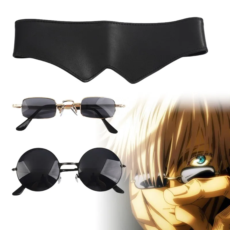 Satoru Gojo Mask Glasses Anime Jujutsu Kaisen Cosplay Accessories Half Face Mask Gojo Patch Masquerade Halloween Party Custom